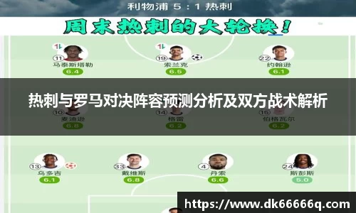 热刺与罗马对决阵容预测分析及双方战术解析